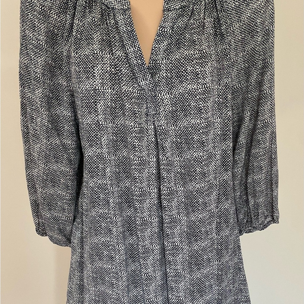 Carole Little  Blouse Tunic Women's  Black & White Blouse Shirt Top Size 1X